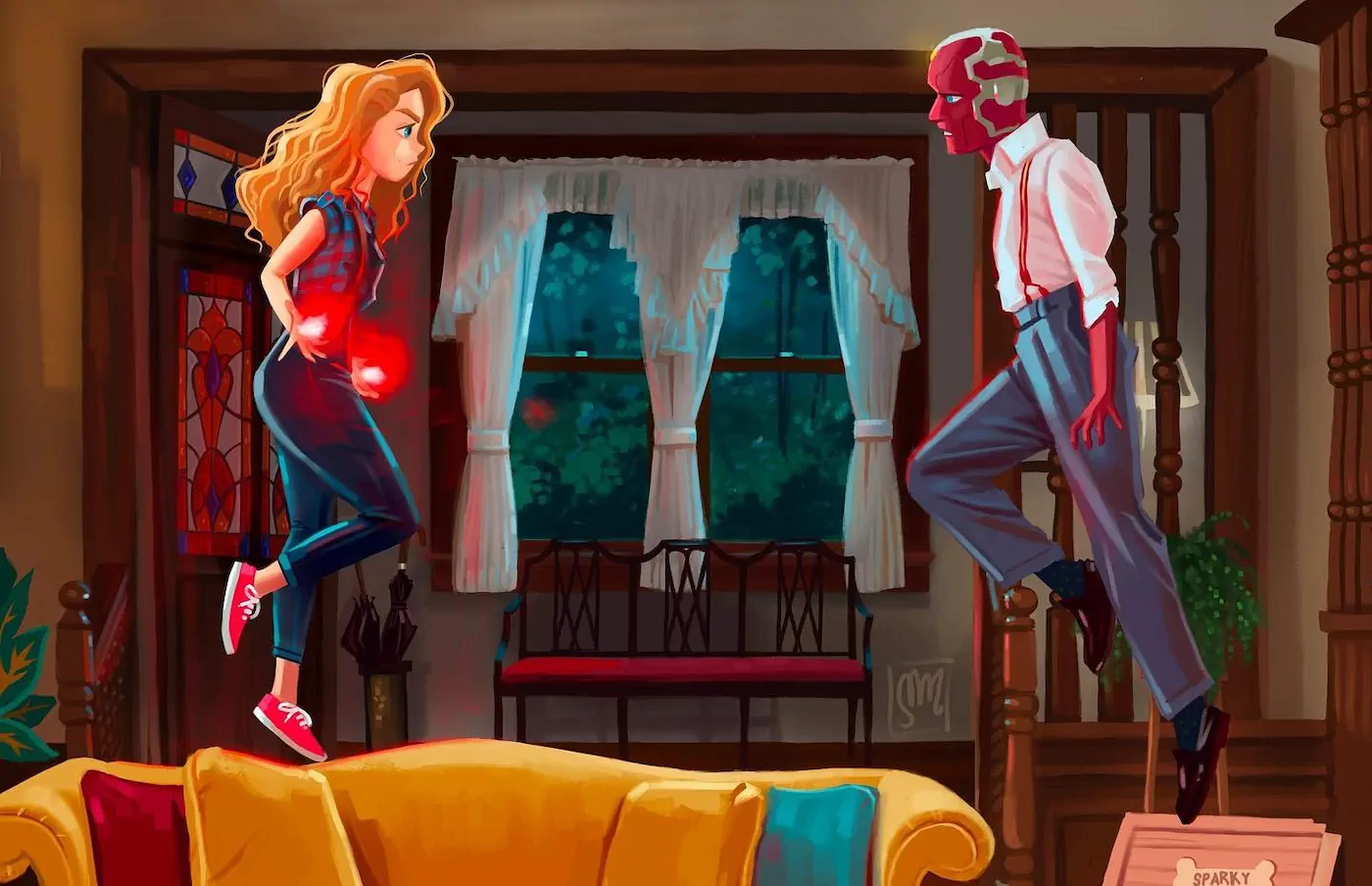 A little late but here’s my fanart of that Wandavision Scene